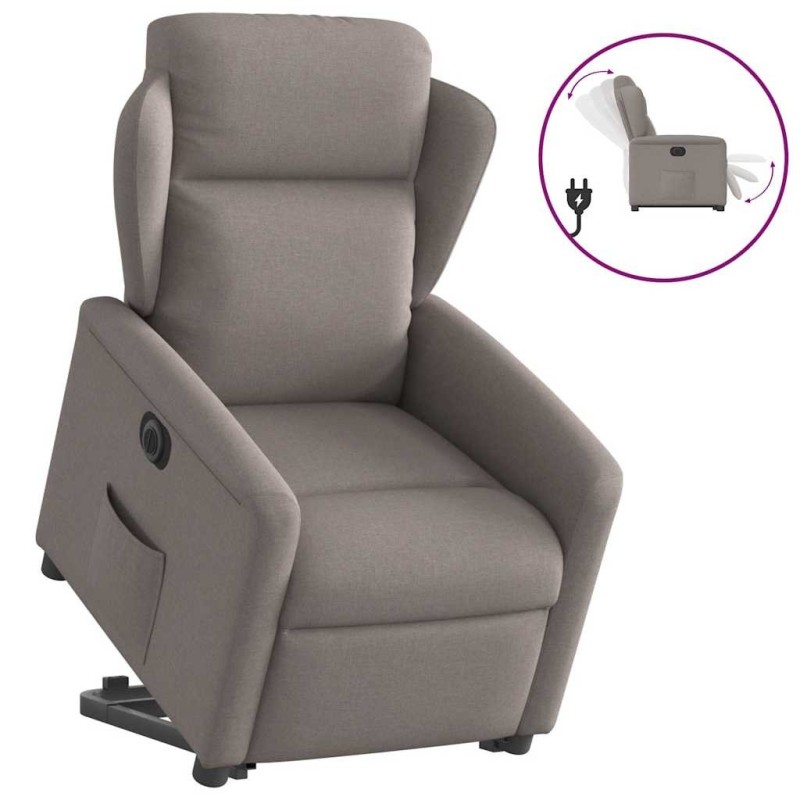 Fauteuil inclinable électrique taupe tissu 
