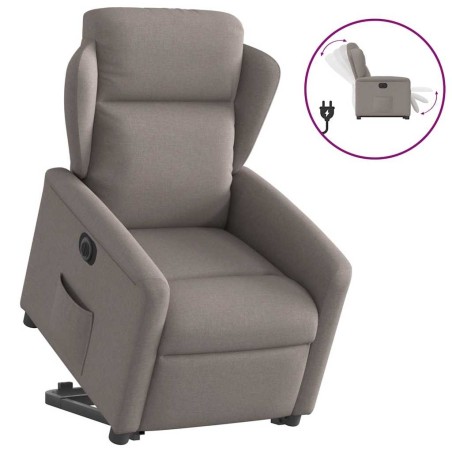 Fauteuil inclinable électrique taupe tissu 