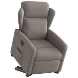 Fauteuil inclinable électrique taupe tissu 
