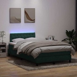 Sommier à lattes de lit et matelas vert foncé 120x220cm velours 