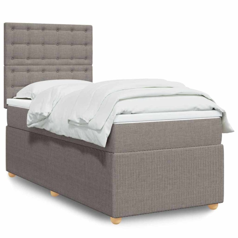 Sommier à lattes de lit avec matelas Taupe 80x200 cm Tissu 