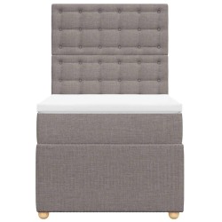 Sommier à lattes de lit avec matelas Taupe 80x200 cm Tissu 