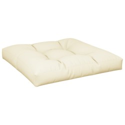 Coussin de palette crème 80x80x12 cm tissu 