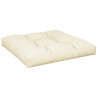 Coussin de palette crème 80x80x12 cm tissu 