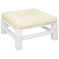 Coussin de palette crème 80x80x12 cm tissu 