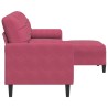 Canapé à 3 places et repose-pieds Rouge bordeaux 210 cm Velours 