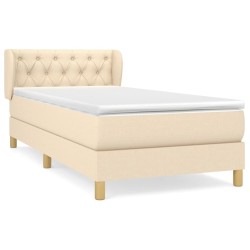 Sommier à lattes de lit avec matelas Crème 80x200 cm Tissu 