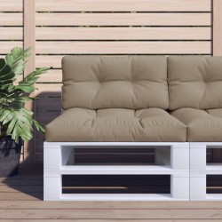 Coussin de palette taupe 80x40x12 cm tissu 
