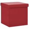 Tabouret de rangement pliable Rouge bordeaux PVC 