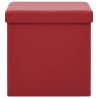 Tabouret de rangement pliable Rouge bordeaux PVC 