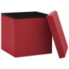 Tabouret de rangement pliable Rouge bordeaux PVC 