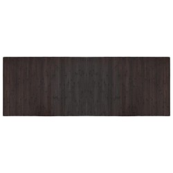 Tapis rectangulaire marron foncé 70x200 cm bambou 