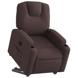 Fauteuil inclinable électrique marron foncé tissu 