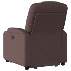 Fauteuil inclinable électrique marron foncé tissu 
