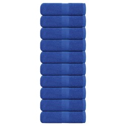 Serviettes d'invité 10 pcs bleu 30x50 cm 360 g/m² 100% coton 