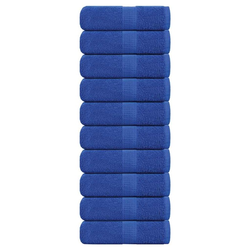 Serviettes d'invité 10 pcs bleu 30x50 cm 360 g/m² 100% coton 