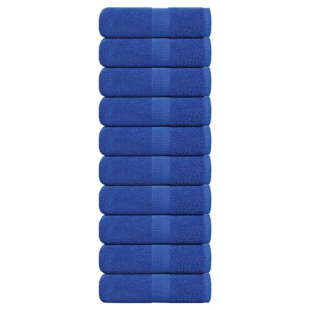 Serviettes d'invité 10 pcs bleu 30x50 cm 360 g/m² 100% coton 