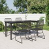 Ensemble à manger de jardin 5 pcs Noir Rotin PVC 
