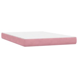 Sommier à lattes de lit avec matelas rose 100x210 cm velours 
