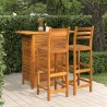 Ensemble de bar de jardin 3 pcs Bois d'acacia solide 