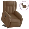 Fauteuil inclinable électrique marron tissu 