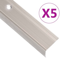 Nez de marche forme en L 5 pcs aluminium 90 cm champagne 