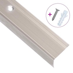 Nez de marche forme en L 5 pcs aluminium 90 cm champagne 