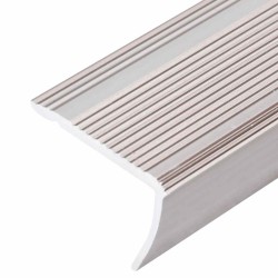 Nez de marche forme en L 5 pcs aluminium 90 cm champagne 