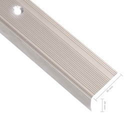 Nez de marche forme en L 5 pcs aluminium 90 cm champagne 