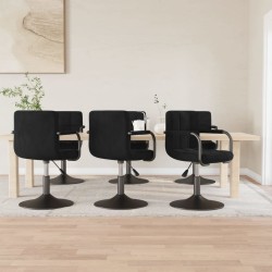 Chaises pivotantes à manger lot de 6 noir velours 