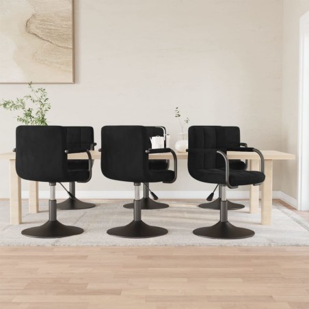 Chaises pivotantes à manger lot de 6 noir velours 