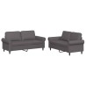 Ensemble de canapés 2 pcs avec coussins Gris Similicuir 