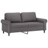 Ensemble de canapés 2 pcs avec coussins Gris Similicuir 
