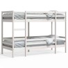 Lit superposé sans matelas blanc 90x200 cm bois de pin massif 