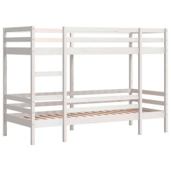 Lit superposé sans matelas blanc 90x200 cm bois de pin massif 