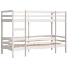Lit superposé sans matelas blanc 90x200 cm bois de pin massif 