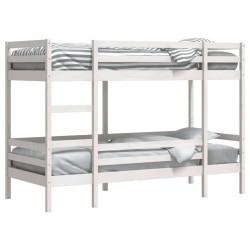 Lit superposé sans matelas blanc 90x200 cm bois de pin massif 