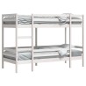 Lit superposé sans matelas blanc 90x200 cm bois de pin massif 