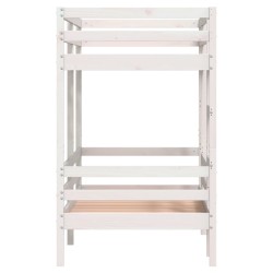 Lit superposé sans matelas blanc 90x200 cm bois de pin massif 