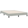 Sommier à lattes de lit et matelas gris clair 160x220cm velours 
