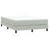 Sommier à lattes de lit et matelas gris clair 160x220cm velours 