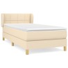 Sommier à lattes de lit avec matelas Crème 80x200 cm Tissu 