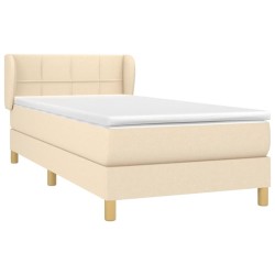 Sommier à lattes de lit avec matelas Crème 80x200 cm Tissu 