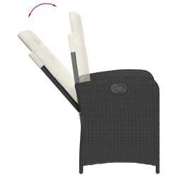 Ensemble à manger de jardin avec coussins 3 pcs Noir 