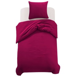 Jeu de housse de couette bordeaux 155x220/80x80 cm 