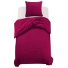 Jeu de housse de couette bordeaux 155x220/80x80 cm 