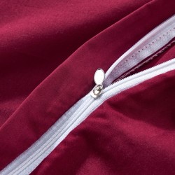 Jeu de housse de couette bordeaux 155x220/80x80 cm 