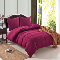 Jeu de housse de couette bordeaux 155x220/80x80 cm 