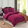 Jeu de housse de couette bordeaux 155x220/80x80 cm 