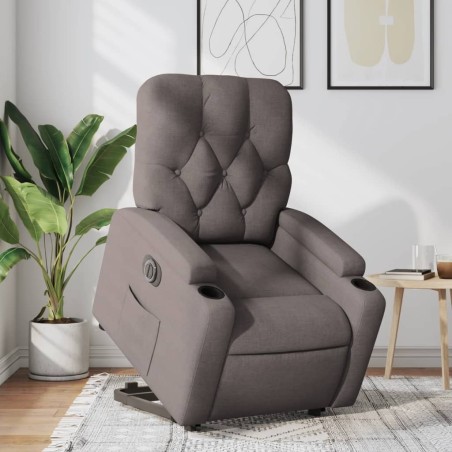 Fauteuil inclinable électrique taupe tissu 